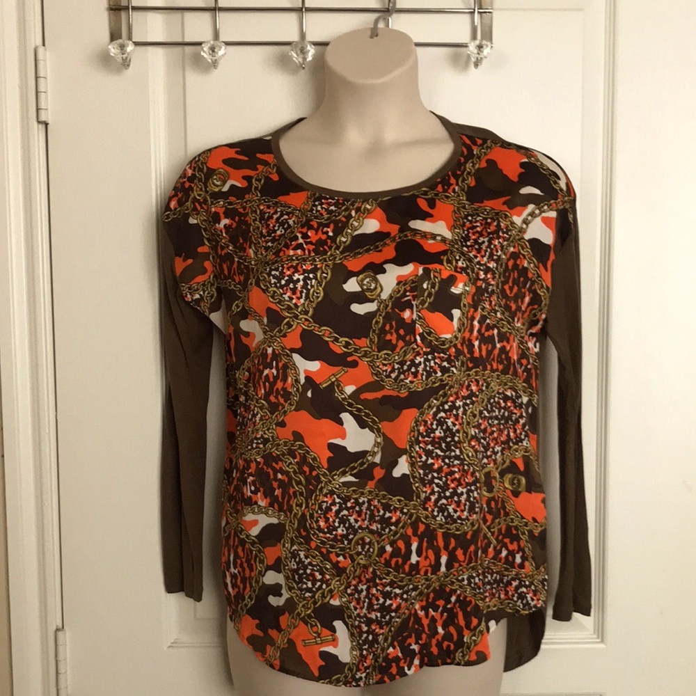 Women’s M Long sleeve Michael Kors Camo blouse
